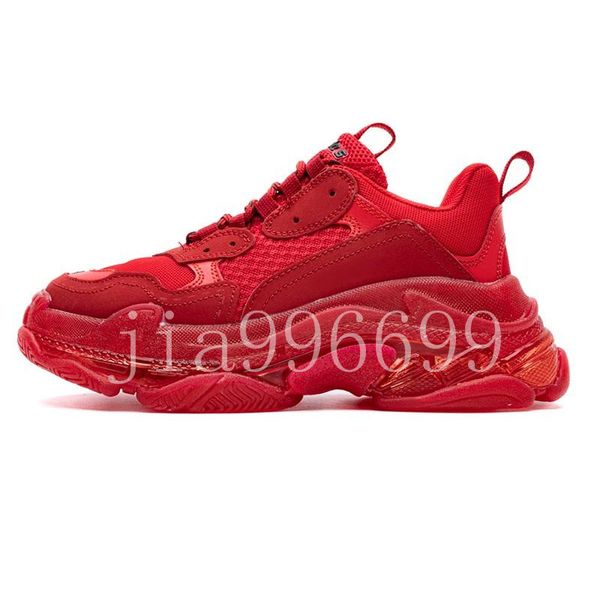 

women men luxury dad casual shoes crystal bottom triple s leisure shoes sneakers for men vintage old grandpa trainer chaussures with box, Black;red