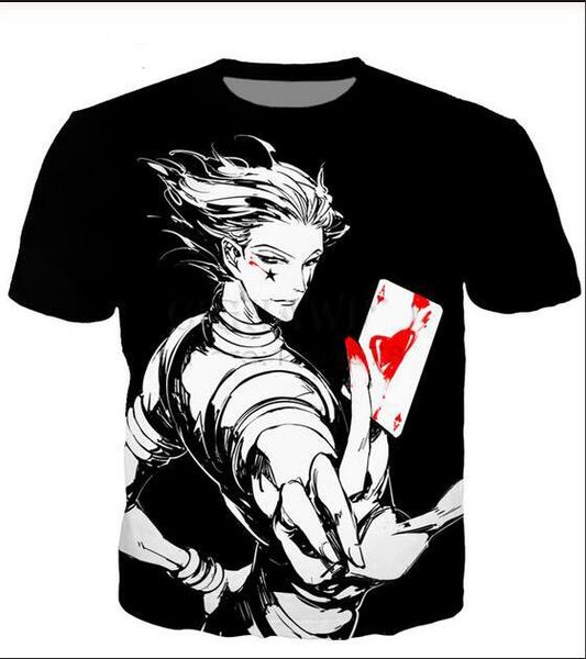 Nova Fashion Mens / Mulher Clássico Anime Poker T-shirt Estilo de Verão Engraçado Unisex 3D Imprimir Casual Camisa Tops Plus Size AA0141