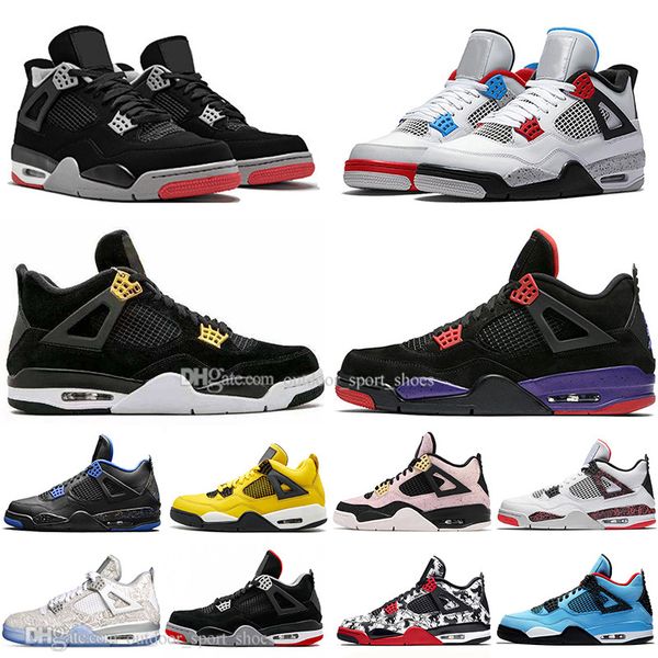 

2019 bred 4 4s what the cactus jack laser wings mens basketball shoes denim blue eminem white cement men sports designer sneakers