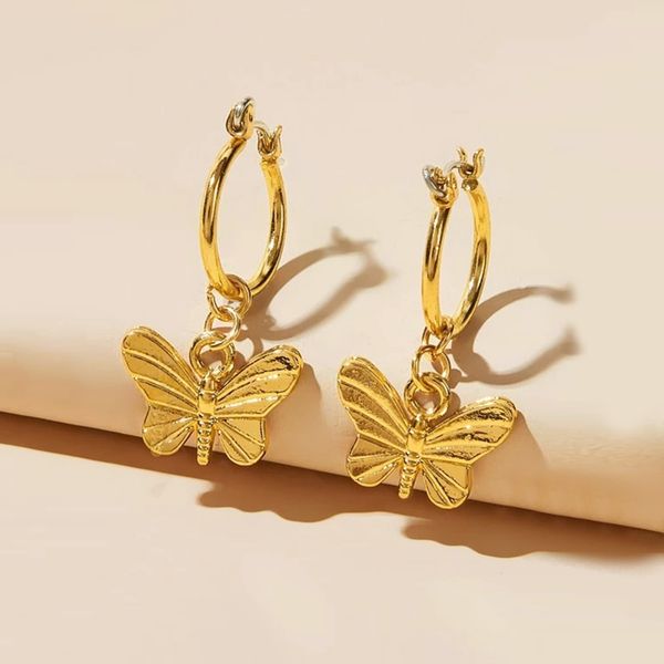 

artilady gold hoop earrings for women butterfly earrings jewelry endless gift drop shipping, Golden;silver