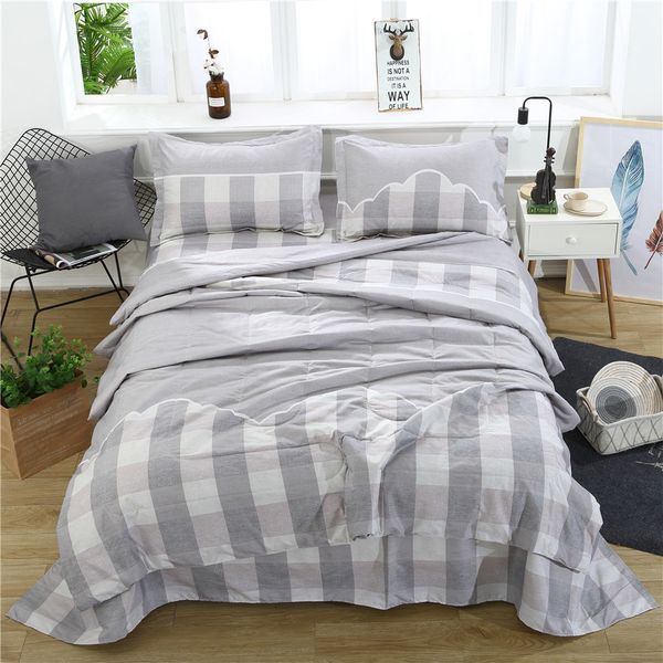 Light Gray Plaid 3d Bedding Sets Printed Duvet Cover Set Queen King Twin Size Comforter White Covers From Sakuna