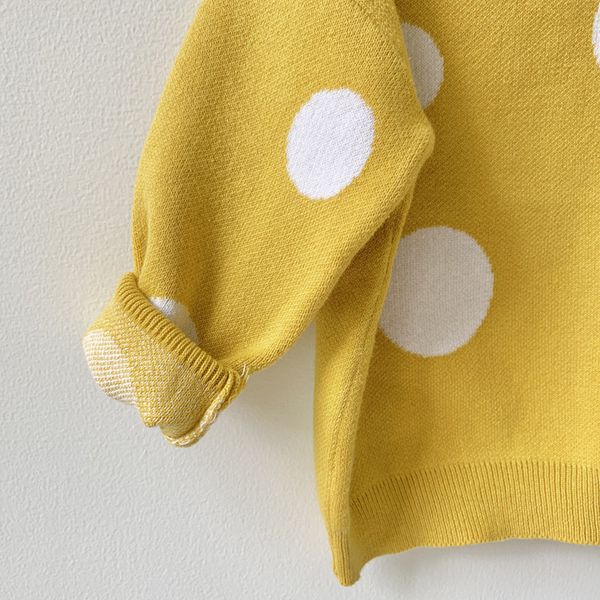 

autumn winter kids clothing 2019 new girls sweaters dot pattern sweater for boys knitwear pullover bc742, White