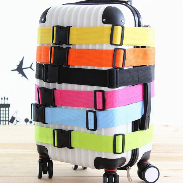 

trolley suitcase luggage strap cross belt packing belt buckle strap adjustable baggage women men travel bag accessories, Black