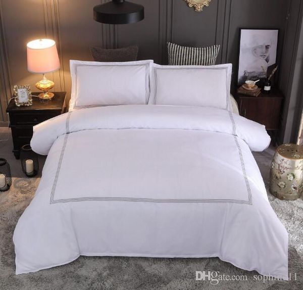 White Solid Color Bedding Set Duvet Cover Set Bedcloth With