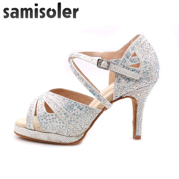 

latin dance shoes with platform jazz shoes dance ballroom girls rhinestone high heels glitter salsa dancing