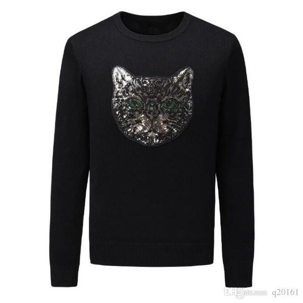 

2019 new brand designer sweaters for men luxury sweater fashion pull long sleeve sequins couple sweaters autumn loose pullover sweaters, White;black