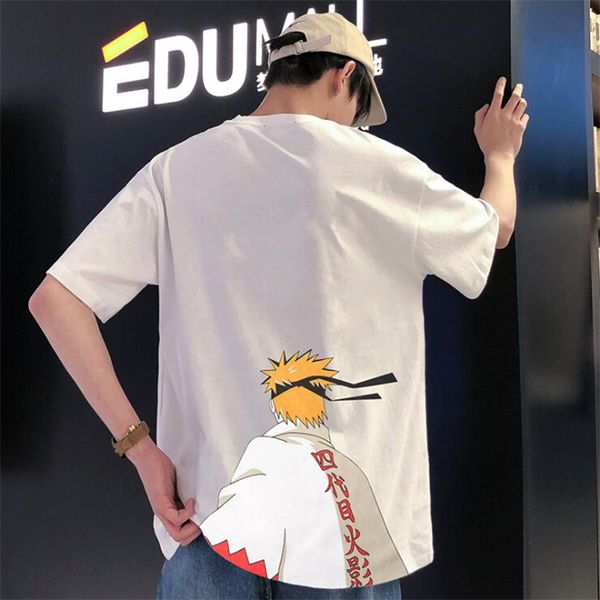 

naruto printed clothes 2 colors naruto printed big kids teenagers mens loose t-shirts summer 100% cotton tee shirts ss317, Blue