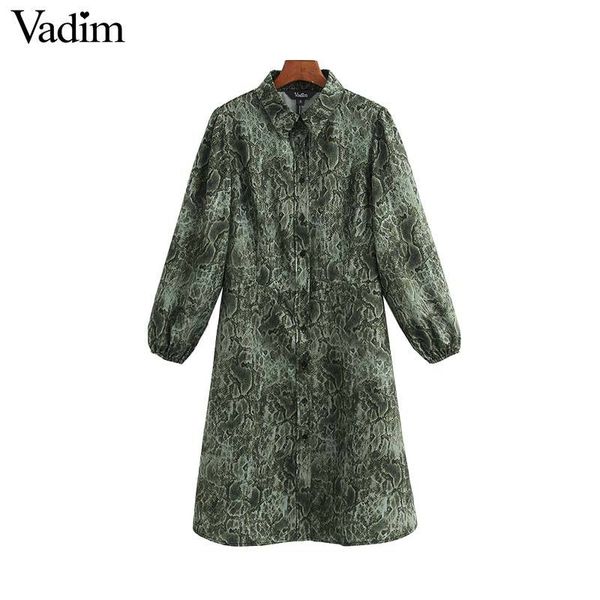 

вадим женщины стильной змеи печать платье рубашки три четверти картина рукава животное женщина случайных колена длина платье qd221, Black;pink