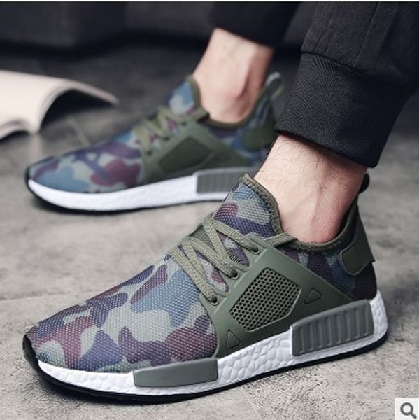 

dropshipping new men camouflage sport summer shoes breathable outdoor lace-up light running sneakers sxyz1052, Black