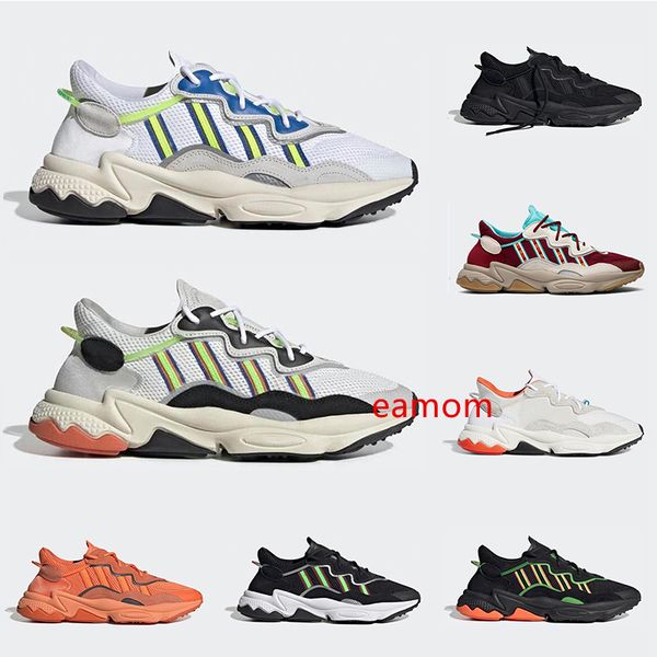 

new ozweego men women casual shoes 3m reflective triple black cloud white solar red neon green pride breathable sneakers outdoor walking