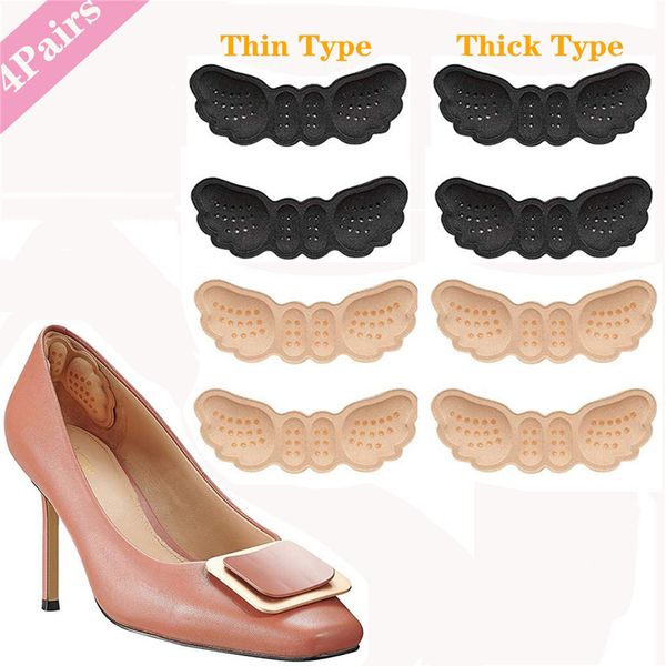 

updated 2020 version 4 pairs heel cushion pads heel shoe grips liner self-adhesive shoe insoles foot care protector, White;pink