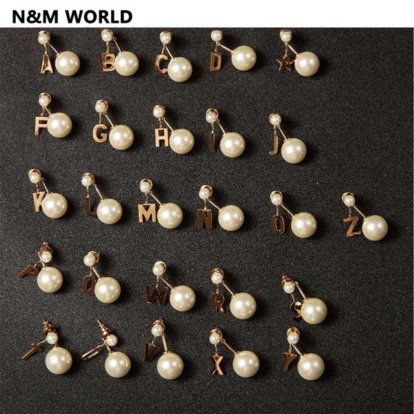 

26 letters fashion vintage letters dangle earring 2pcs for women girls wedding party gift jewelry birthday gift fashion, Silver