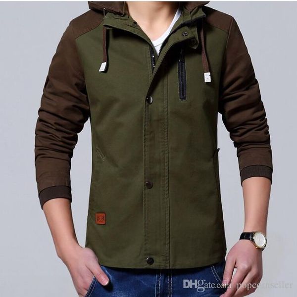 

mens casual fashion coat wash colour youth trend jacket medium length long sleeve jacket mens apparel, Black;brown