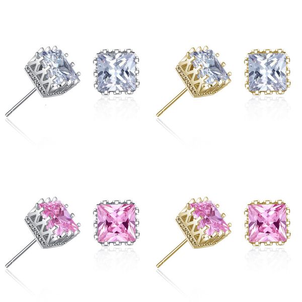 

zircon lovers earring jewelry hollow ear nail gift womens clip on leather silver earrings