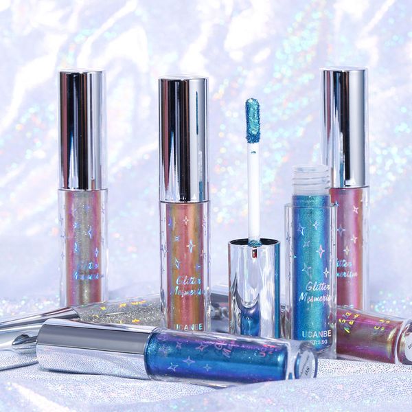 

ucanbe 8 holographic metallic duochrome eye shadow crystal glitter shiny eyeshadow pigment waterproof liquid eye shadow makeup