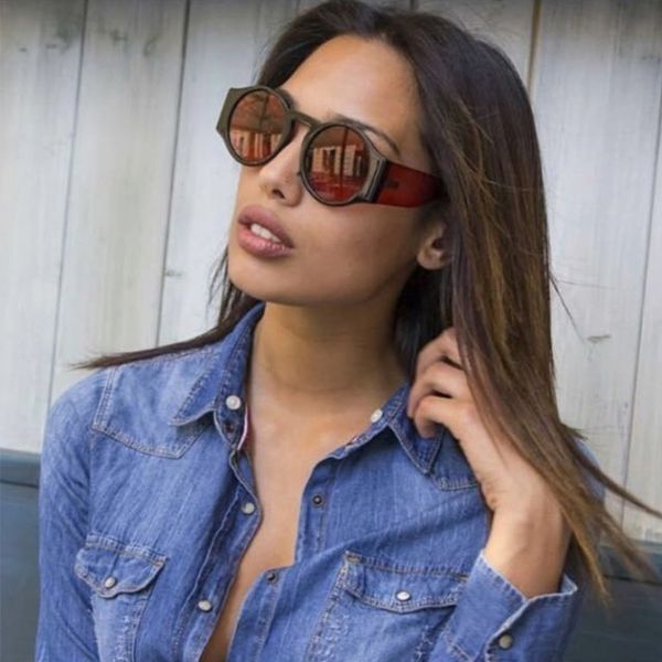 

brand designer round sunglasses women fashion yellow big frame clear lens sun glasses for women vintage eyewear, White;black