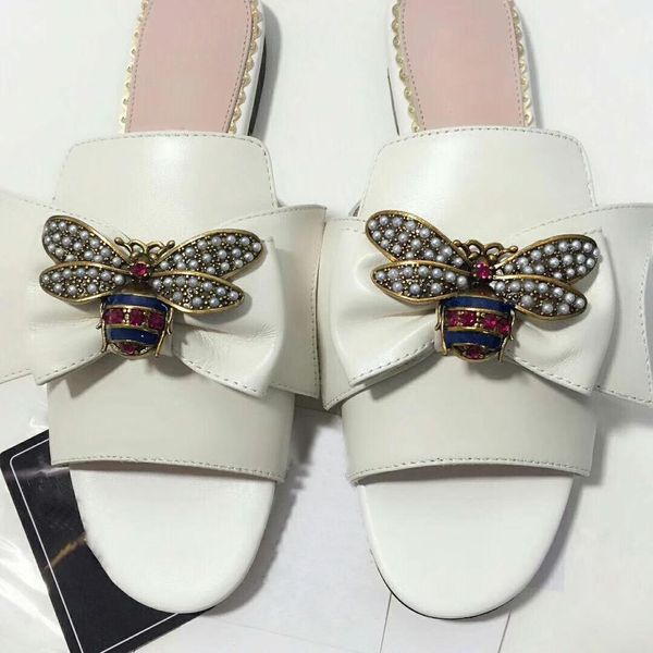 

2019 sale fashion thick molded rubber footbed slide sandals with beige ebony tiger print euro35-40 box+dust bags, Black