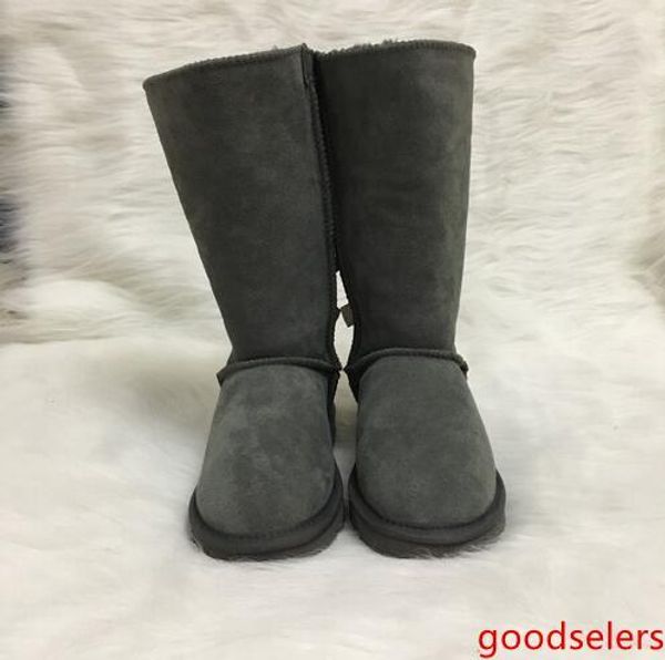 

women boots australia style women winter snow boots 3-bow back waterproof cow suede leather knee-high outdoor boots ivg size us4-14