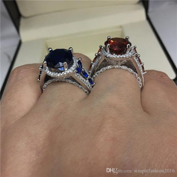 

handmade flower ring diamond 925 sterling silver party wedding band ring for women jewelry size 5 6 7 8 9 10 11 12