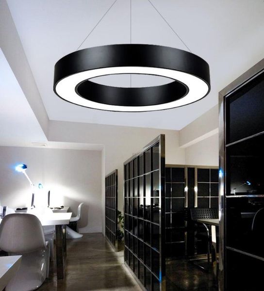 Round Circle Suspension Hanglamp Black White Ceiling Hanging Lamp