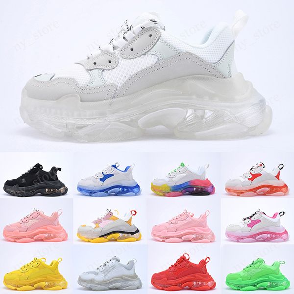 

2020 designer triple s clear bubble midsole casual shoes multicolor combination shoes mens womens fashion luxury sneaker 36-45, Black