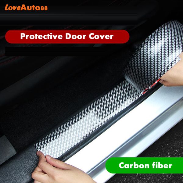 Car Styling Carbon Fiber Rubber Door Sills Protector Goods Scuff Plate For Santa Fe 2019 2020 Car Accessories Interior For Car Interior For Cars From