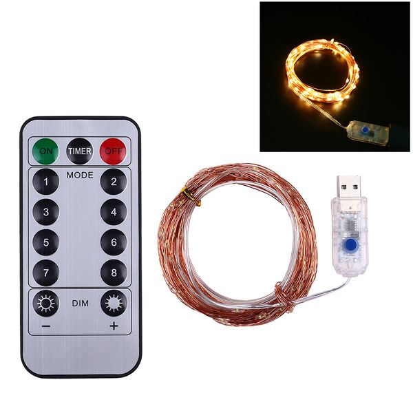 

5m led copper wire string lights wedding party decor with remote controller