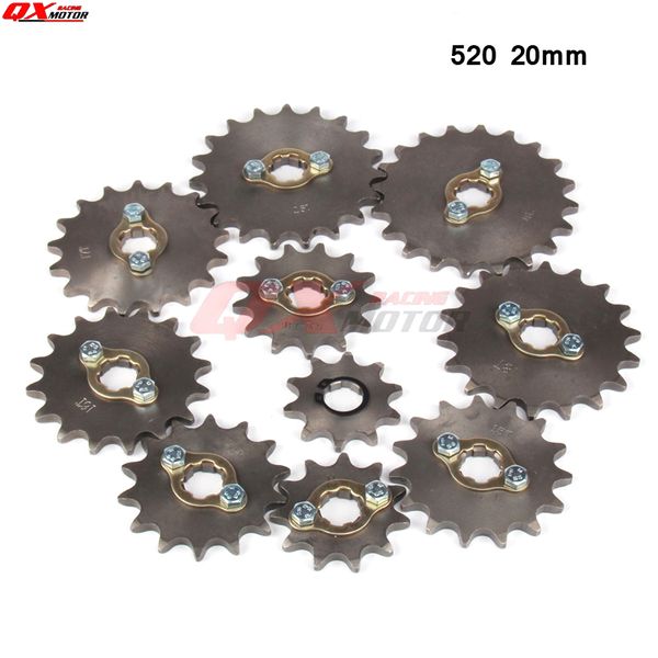 

520 10-20t 20mm id front engine sprocket for stomp ycf upower dirt pit bike atv quad go kart moped buggy scooter motorcycle