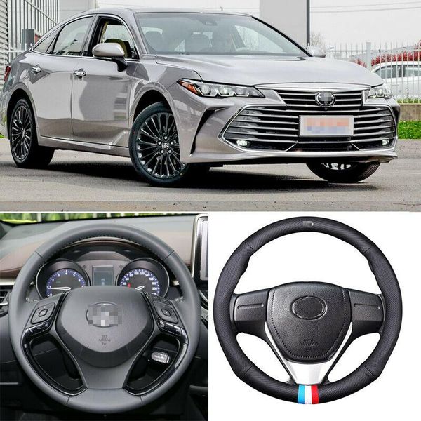 

for toyota avalon car steering wheel cover matt carbon fiber leather sports