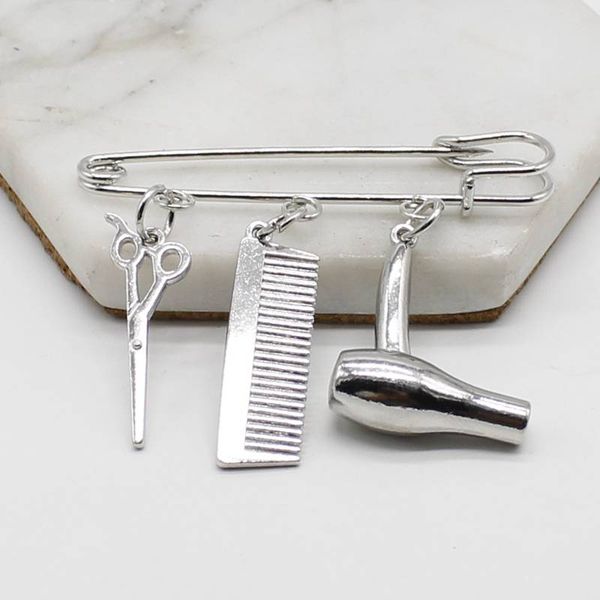 2019 Creative Personality Hair Stylist Brooch Charm Jewelry