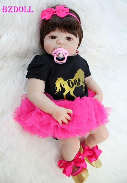 

bzdoll 22" полный силиконовый новорожденный девочка реалистичная reborn куклы младенца princess игрушки водонепроницаемая прекрасный bebe bo