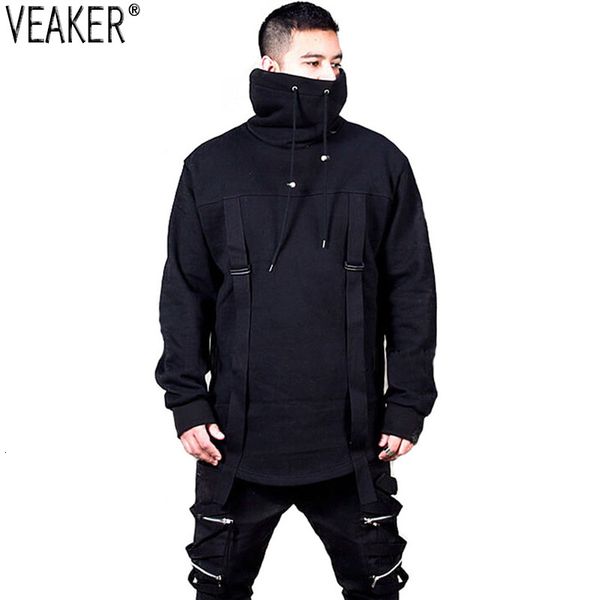 

2019 new men's black gothic punk hoodies male high street hip hop hoodies sweatshirts long sleeve cloak m-2xl