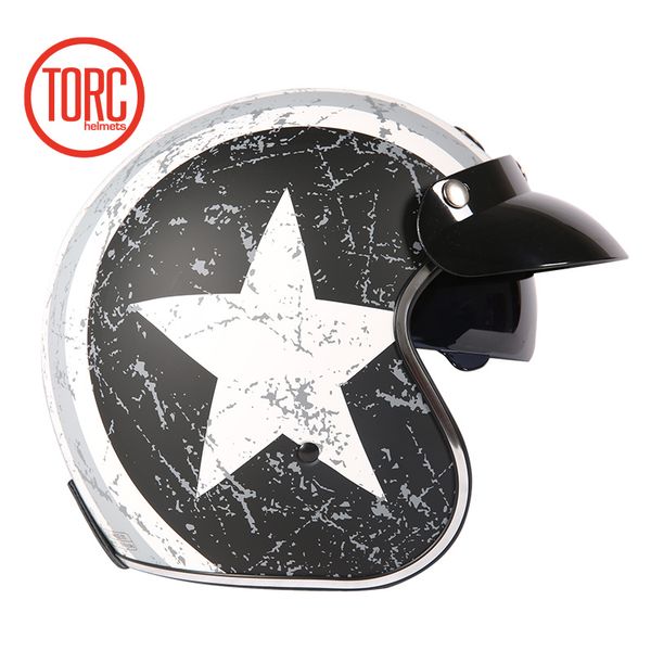 

torc t57 vintage motorcycle helmet jet helmets scooter moto helmets with inner shield can add snap bubble shield ece approved