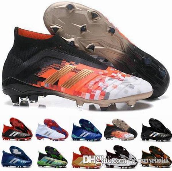 

2018 new predator 18 fg pp paul pogba soccer cleats slip-on chaussures de football boots mens predator 18+ high soccer shoes 39-45