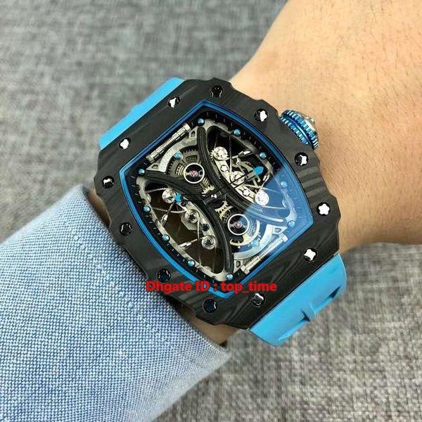

10 стиль 53-01 tourbillon tpt pablo mac donough carbon miyota автоматические мужские часы скелетон с циферблатом резиновый ремешок мужские ч, Slivery;brown