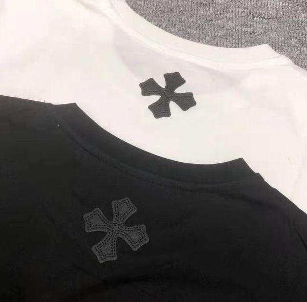 

2020 новый мужской короткий футболка вышитые кожаный cross ограниченный дизайн с коротким рукавом тройник кожа крест вышитые картины пара ст, White