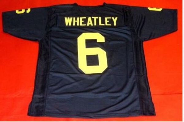 mulheres costume Homens Jovens Vintage # 6 Tyrone Wheatley CUSTOM tamanho Michigan Wolverines Jersey s-4XL ou personalizado qualquer nome ou número de jersey