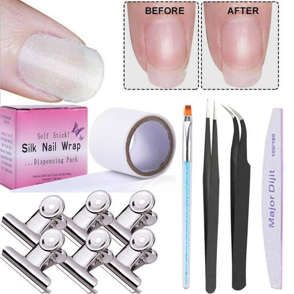 

11pcs nail fiber silk tape accessories extension set self-adhesive nail silk stickers with ptherapy pen