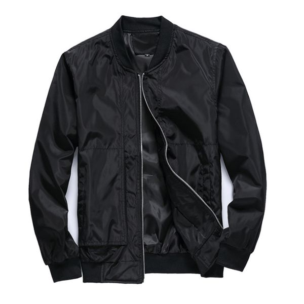 

spring bomber jacket men autumn casual solid fashion slim ma 1 zipper jackets men overcoat baseball mens thin pilot jacket, Black;brown