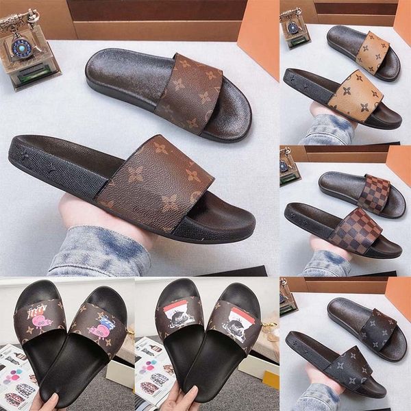 

new fashion brand slippers man women shoes summer flat sandals fashion designer shoes leather beach shoes bag06 l01, Black