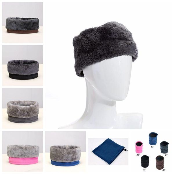 

5 colors outdoor winter hat scarf neck warmer thermal fleece neck gaiter tube windproof face mask ski cap fa3071