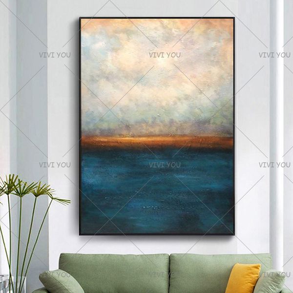 

new decorative art 100% handmade oil painting on canvas modern abstract landscape wall picture paintings living room decoracion