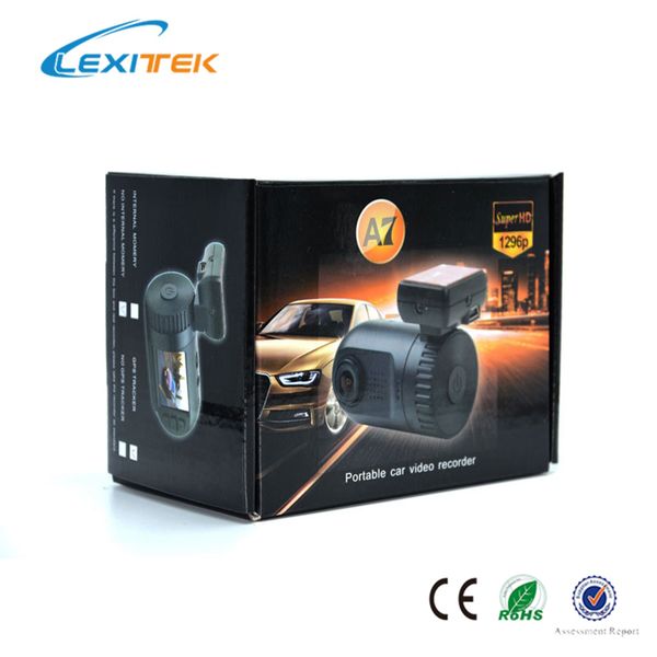 

lexitek mini 0805 car dvr camera dash cam dash camera black box ambarella a7la50 chip super fhd 1296p with gps logger