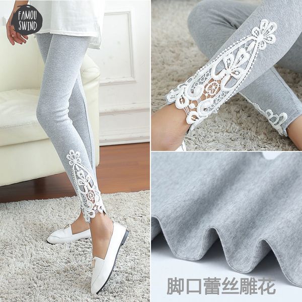 

fashion new womens leggings lace stretchy cotton high waist skinny pants good quality drop shipping, Black