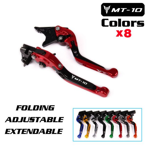 

for yamaha mt-10 mt 10 fz-10 fz10 mt10 2015 2016 2017 motorcycle accessories folding extendable brake clutch levers logo mt-10