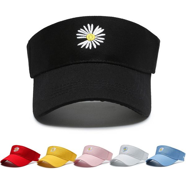 

daisy baseball hat for women men korean baseball cap flower embroidered outdoor sun caps adjustable hip hop cotton bone hats, Blue;gray