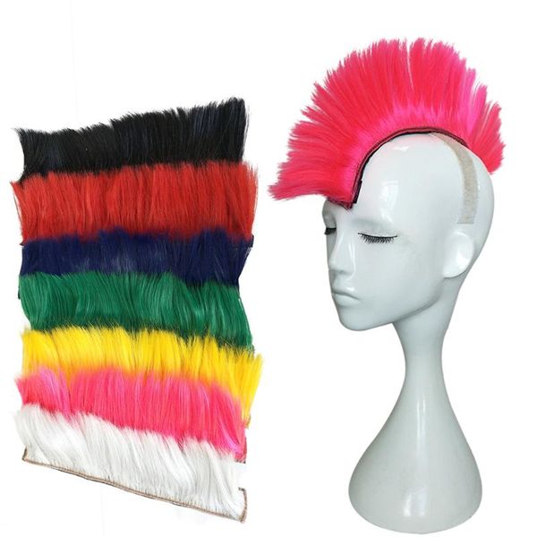 Diy Headphone Mohawk Hair Punk Hair Colorful Cockspeel Modeling Wig For Motorcycle Ski Snowboard Helmets For Cosplay Party Helmet Motorcycles Helmets