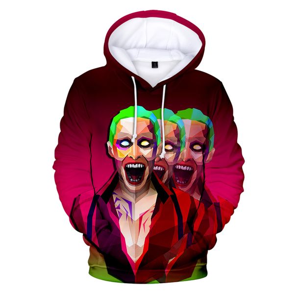 

joker 3d hoody women/men aikooki new arrivals fashion print harajuku hip hop casual joker 3d hoodie pullovers casual coats, Black