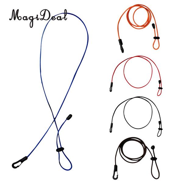 

magideal durable 120cm kayak canoe paddle leash clip safety fishing rod tether holder for rowing boat diver drifting acc 5 color