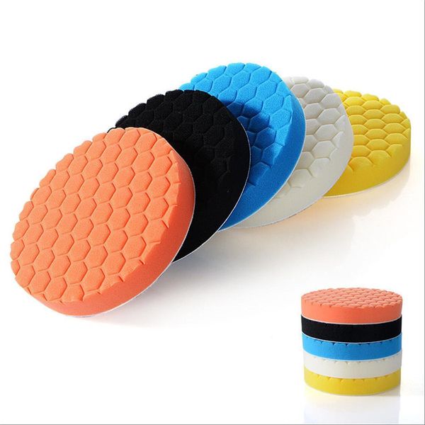 

cross border for car polishing sponge roundel set 3/4/5/6/7-inch hexagonal football pattern indentation sponge wheel